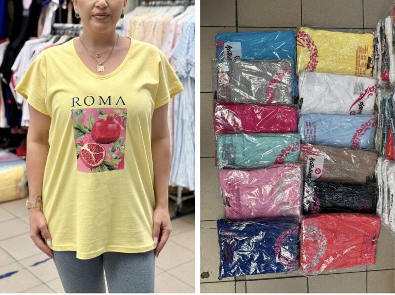 Bluzka damska ( Turecki produkt) Roz Standard , Mix Kolor .Paczka 12 szt